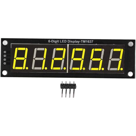Module d'affichage de Segment LED de Tube numérique d'affichage 0,56 Pouces 6 Chiffres 7 Segments TM1637 Tube d'affichage LED Tube de Module de contrôle d'affichage numérique avec lumière Jaune (1/5)
