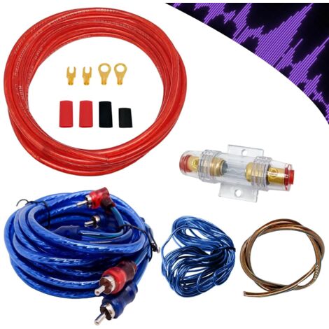Cable Ampli Voiture, Car Audio Subwoofer Wire, Câble Fusible Costume, 10GA Câblage d'Ampli avec Kit, Amplificateur Cable, 4.5 Meter Kits de Fils de Caisson, Automotive audio Wiring Kit