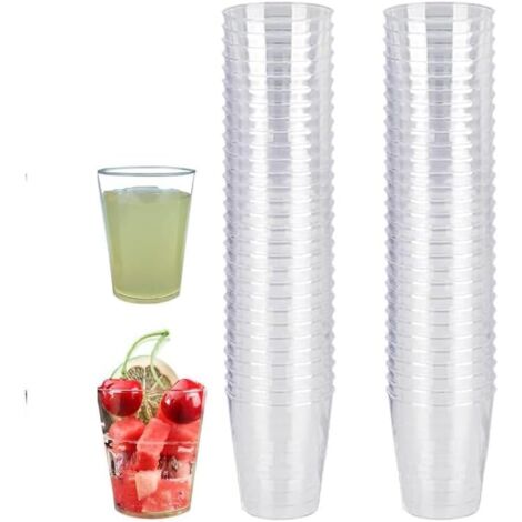 Verrine, Verrines Plastique 50pcs, 90ML Verrine Plastique Aperitif Réutilisable pour Mousse, Crème Glacée Dessert (1/5)