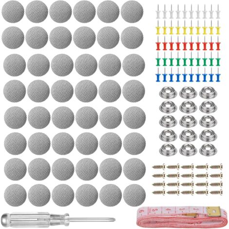 Lot de 100 Kit de Réparation pour Ciel de Toit Voiture, Rivets de Réparation pour Ciel de Toit de Voiture pour Fixe Tissu pour Revêtement de Voiture avec Goupilles, Tournevis et Mètre Ruban (1/5)