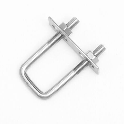 boulons en U (66 pièces) de 80 x 50 mm, en acier inoxydable, avec écrous, rondelles et plaques, boulons de serrage pour la fixation de tuyaux de diamètre inférieur à 50 mm.