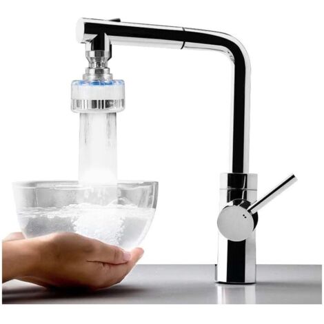 Filtre à eau pour robinet de cuisine, purificateur d'air économe en eau, anticalcaire, protection anti-éclaboussures, rotatif à 360°, universel