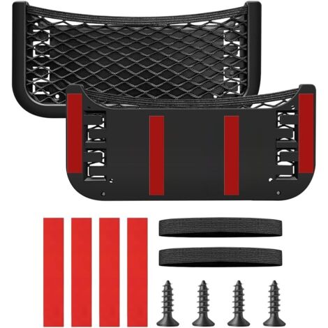 Filet Rangement pour Voiture, Sac Pocket Organizer de Voiture Universel Multifonctionnel Auto-Adhésif Pochette Stockage Elastique pour Ustensiles, Camping Car, Bateaux, Maison