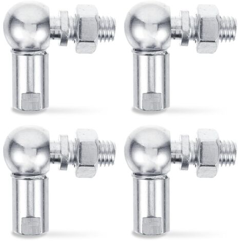 Lot de 4 raccords à rotule en forme de L avec écrous, Embouts de Biellette Tige filetée, En Forme de L Rotule Joint à Rotule Roulements, roulements à billes en forme de L (M8 x 1,25)