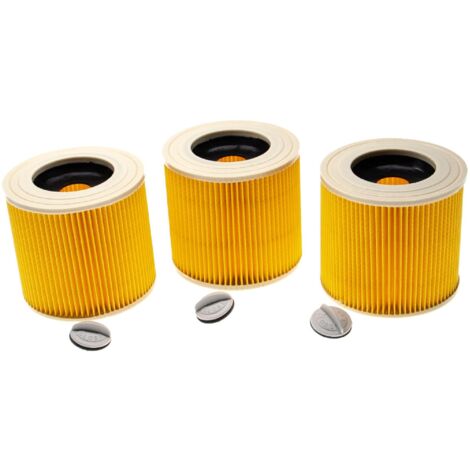 Vhbw – Lot de 3 filtres plissés pour aspirateur Kärcher NT 27/1 – Aspiration à sec et humide – Filtration F9 – Installation facile (1/5)