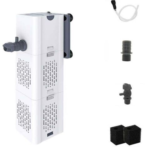 Filtre intégré pour aquarium 80-250 L, 15 W, débit 1 000 l/h, pompe de filtration intégrée avec éponge filtrante