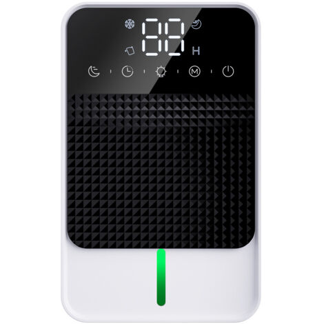 Déshumidificateur, déshumidificateur pour petite chambre à 2 vitesses Déshumidificateur silencieux avec mode veille 7 lumières de couleur, arrêt automatique 2 minuteries Dégivrage automatique pour sal (1/5)