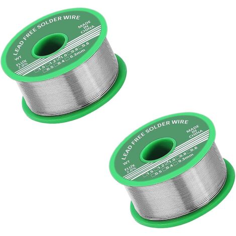 Lot de 2 résistances à souder 1,0 mm, sans plomb avec noyau de colophane, 50 g, convient pour la réparation de composants de soudage électroniques et électriques et pour le bricolage (1/5)