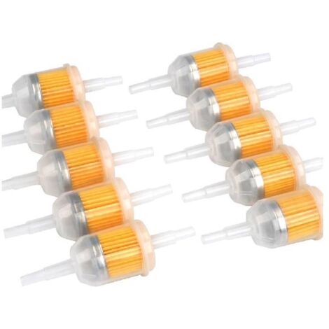 Lot de 10 filtres à carburant universels, filtre à carburant rapide de 6 mm, filtre à essence et diesel de 8 mm (1/4)