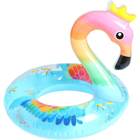 Bouée gonflable Flamant Rose Bleue, 74 x 70 cm,Jouets de sports nautiques pour les vacances d'été à la plage (1/5)