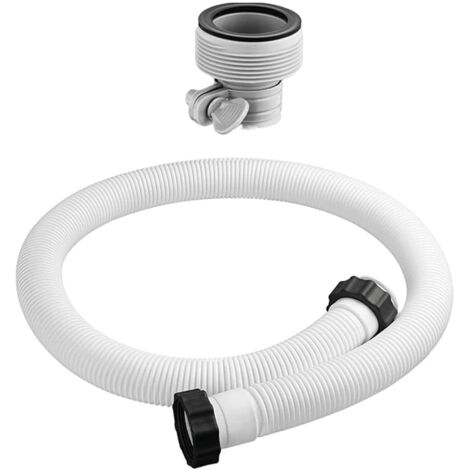 Tuyau de piscine amélioré de 1,5" x 5,75" pour piscine hors sol, kit de remplacement de pompe de piscine, accessoire de filtre de pompe avec 1 adaptateur de tuyau de type B (blanc) (1/5)