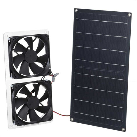 Kit de ventilateur à panneau solaire, 100 W, résistant aux intempéries, avec ventilateur CC pour petits poulaillers, serres, abris de jardin, maisons pour animaux, échappement de fenêtre (1/5)