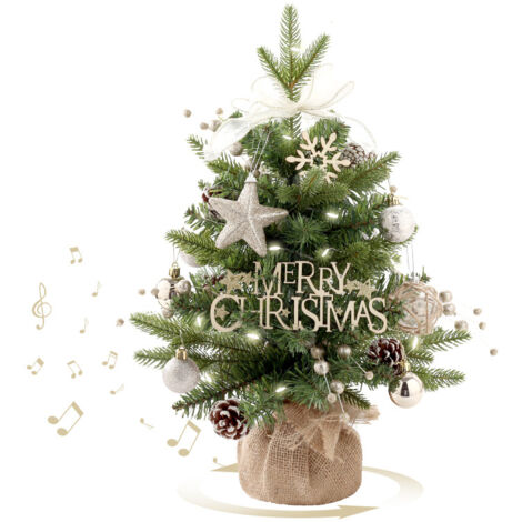 Mini Sapin de Noël de Table (5030cm), Ornements Décoration de Noël,Boîte à Musique Arbre de noël,360° Rotatif Arbre de Noël,Boîte à Musique Arbre de noël,Décorer Sapins de Noël pour Maison,Cuisine,Bur (1/5)