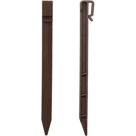 Lot de 20 piquets d'ancrage pour bordure de jardin, piquets en plastique pour bordure de paysage, pour support de plantes tenant des tentes, 25,4 cm (1/5)