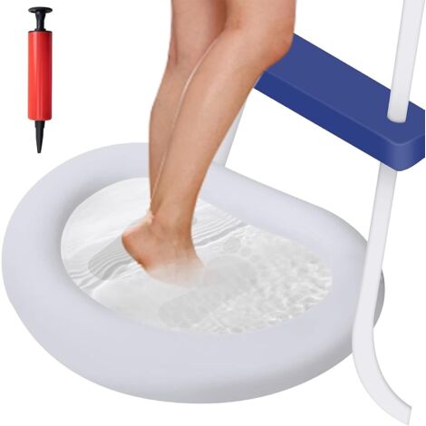 Bain de pieds gonflable pour piscine – Bassin de pieds spa, PVC, bassin gonflable pour les pieds, bassin de nettoyage des pieds, semelles propres, gravier, tapis de tonte d'herbe, blanc (1/5)