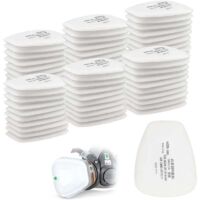 Lot de 60 filtres en coton 3M pour masque facial complet, filtre d'insertion CN 5n11, pour filtres 6000, 6200, 6800, 7501, 7502 et FF402 (blancs)