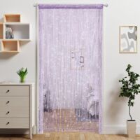 Door String Curtain Doorway Beads Curtains,Hanging Room Divider Beaded Decor Hippie Glitter Fringe Panel Closet Window Doors Sequin Sheer Boho Doors Tassel (Purple)