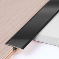 3 PCS Baguettes de Finition en T en Aluminium 0,9 m × 2 cm Profilés Métalliques en T pour Transitions de Sol entre Seuils Carrelages Sols Bois Tapis, Noir