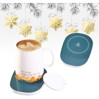 Tasse thermos à café, tasse thermos à boisson, tasse thermos, tasse thermos à café électrique, tasse thermos USB, tasse thermos, plateau chauffant thé/eau/lait, port USB, vert