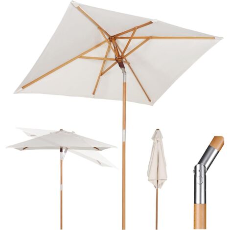 Doppler Parasol Jardin Jack 300x200 Cm Naturel – Grand Parasol Rectangulaire Balcon Terrasse, Inclinable Manivelle, Protection UV50+