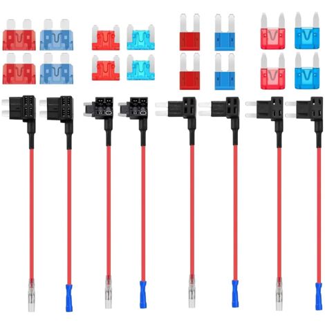 Porte Fusible Voiture Adaptateur 4 Types Add A Circuit Prise Fusibles 12V Automobile Piggyback avec Standard Mini Micro Micro2 10A 15A Lame Fusibles pour Auto Moto Camion (1/5)
