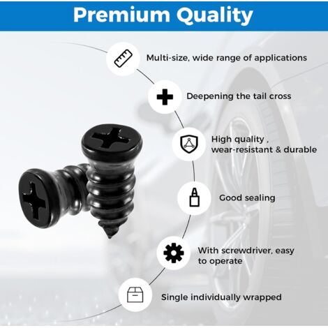 90 Pièces Clous Pneus Voiture avec Tournevis Kit Reparation Pneu ...