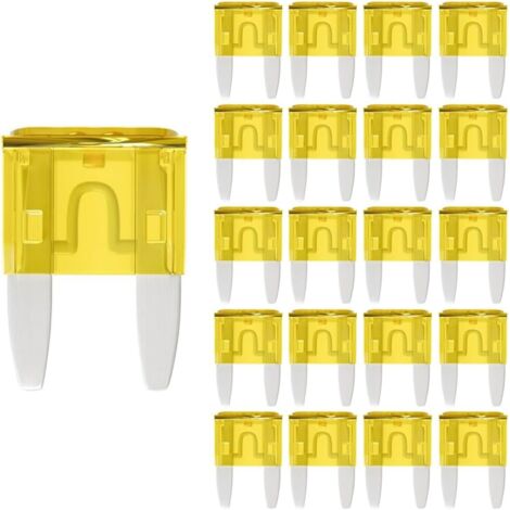Mini-Fusibles 20A, 20A, ATM, APM, Lame, pour Voiture, Camping-Car, Moto, Camion (Lot de 20 Pièces) (1/5)