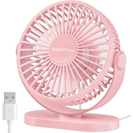 Mini ventilateur de bureau USB, silencieux à 3 vitesses et réglable à 360 °, refroidisseur de bureau portable compact pour la maison, la chambre, les voyages, l'extérieur, petit ventilateur (1/5)