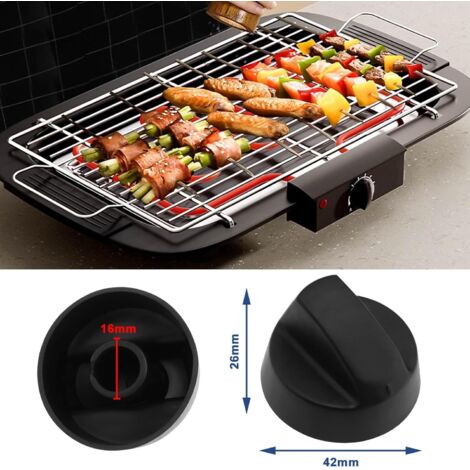 2 sets Boutons de Commande Universels en Plastique Interrupteur à Cadran Remplacement de Cuisinière Multiple pour Friteuse à Air Mini Four Gril avec Bouton Adaptateur, Noir (1/4)