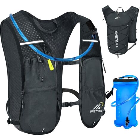 Gilet Hydratation Running Femme avec Flasque Running de 500 ML/Poche à Eau de 2L, Sac Hydratation Running Homme Léger 6L, Gilet Trail pour Jogging Vélo Marathon Moto, 150 g (1/5)