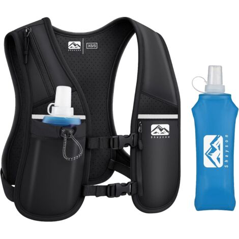 Gilet de Course  pour Femmes et Hommes avec Gourde de 500 ML Incluse, Sangles de Poitrine réglables, Respirant et réfléchissant, Sac à Dos Gilet de Course (1/5)