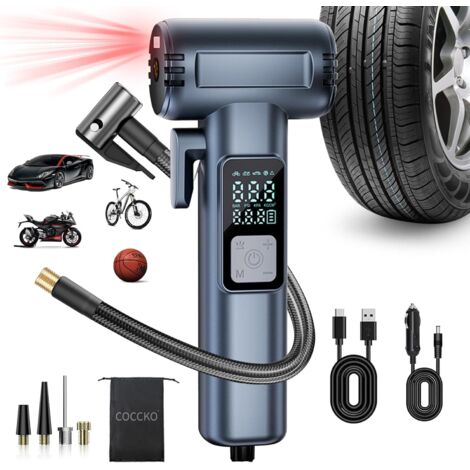 Gonfleur Pneus Voiture Sans Fil, 150PSI Compresseur à Air Portatif, Arrêt Automatique, pour Vélo avec Écran LCD,pompe à pneus électrique pou avec Brise-vitre et coupe-ceinture (1/5)