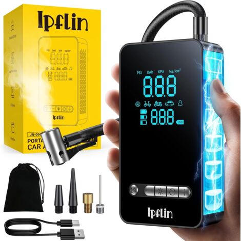 Gonfleur Pneus Voiture Sans Fil - Compresseur à Air Portatif 150 PSI, avec LED/Port C USB, Batterie Rechargeable, Inflation Rapide, Arrêt Automatique, Compresseur Voiture/Vélo/Moto-Upgrade (1/5)