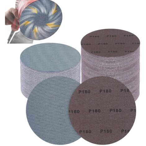 Disques Abrasifs 150 mm, 30 Pièces Filet Céramique Crochet et Boucle, Grain 180 Pour Meulage et Polissage du Bois et Métal (1/5)