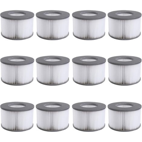 Cartouches Filtrantes pour Mspa, Filtres de Rechange pour Whirlpoal Piscine Gonflable, Filtres pour Baignoire (12 Pcs) (1/5)