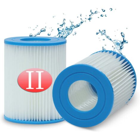 Cartouche de filtre de type II pour Bestway Pompe de Piscine, cartouche de filtre de remplacement pour Bestway 58094, capacité : 2006/3028 lt/heure (2 pcs) (1/5)