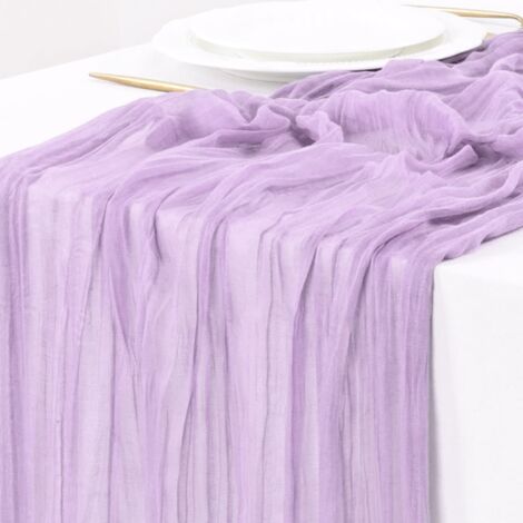 Lot de 1Chemins de Table en étamine Chemin de Table Bohème en Gaze de 90 x 300 cm, Chemin de Table Rustique et Romantique pour fête de Mariage Thanksgiving décoration de Noël (1/5)