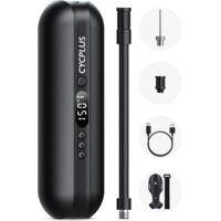 Pompe à Vélo électrique 150psi,Pompe Velo Electrique,Mini Compresseur,Gonfleur Velo Portable, Banque de Puissance A2 Blanc Noir