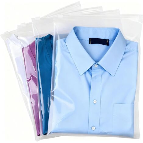 50 Pièces Pochette Voyage Sachet Plastique Zip, Sac de Rangement Voyage Plastique Étanche 30x40cm pour Vêtements, Sous-vêtements, Chaussures, Cosmétique