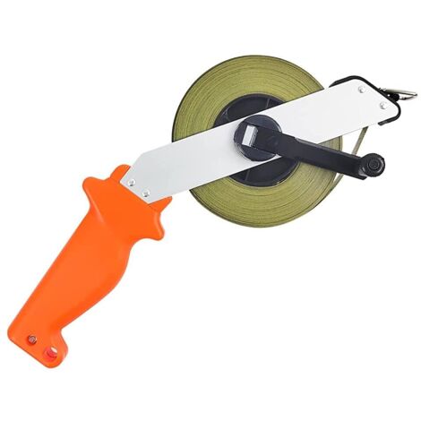 Mètre Ruban 50m, Ruban Metre Millimétrique à Cadre Ouvert, Mètre d'Arpenteur 12 mm de Large avec Poignée, Ruban à Mesurer Convient pour Jardin, Piscines, Couloirs, Chantier, Mesure de Grande Surface (1/5)