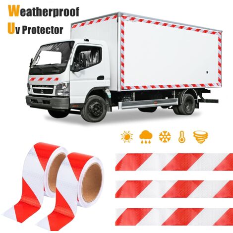 Bande Réfléchissante Autocollante Rouge et Blanc Ruban Signalisation ...