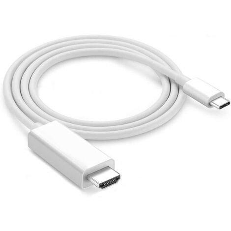 Adaptateur USB C vers HDMI 4K, câble type C jusqu'à 1080p Full HD UHD, 1,8 m, blanc (1/5)