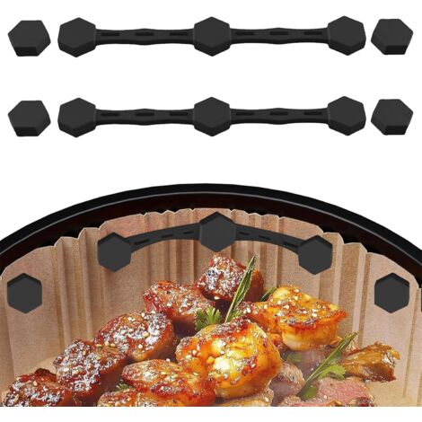 Af400eu Af500eu Lot de 2 aimants pour friteuse à air chaud Clips en silicone pour fixer les inserts de papier sulfurisé Noir (1/5)
