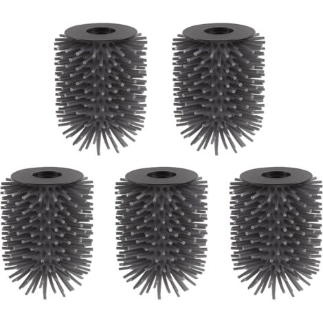 Lot de 5 têtes de brosse WC en silicone pour brosses WC - Hygiéniques, à séchage rapide, flexibles - Taille standard 6,8 x 9 cm (1/3)