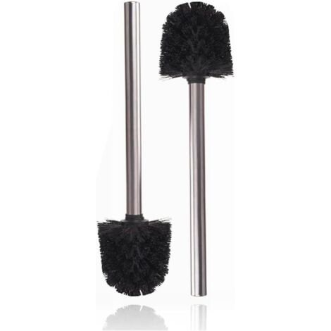 2PCS Brosse de Toilette Exclusive en Acier Inoxydable, Salle de bai Brosse Porte-Brosse de Rechange Brosse de Toilette, 8 cm de diamètre (1/5)