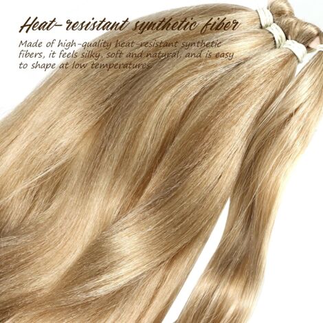 24 Queue de cheval en tresse synthétique arc-en-ciel ombrée de 20 pouces avec élastique accessoires capillaires