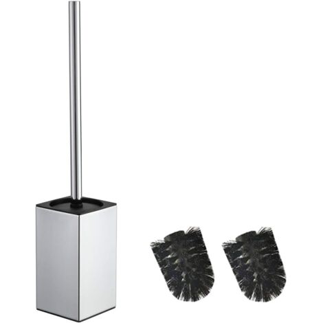 Porte-Brosse WC carré en Acier Inoxydable (chromé) (1/5)