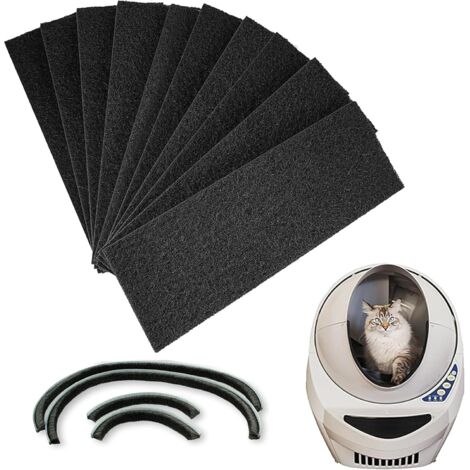 Lot de 10 filtres à charbon de rechange et 1 bande d'étanchéité de rechange compatible avec Litter Robot 3, Filtre à charbon pour litière pour chat avec accessoires Absorbe les odeurs (1/5)