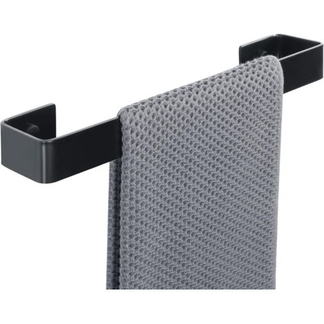 Porte-Serviettes Mural de Salle de Bain Anneau Porte Serviettes 30CM, Support Serviettes Noir en Acier Inoxydable SUS304 Montage à Vis, EGJF300-B (1/5)