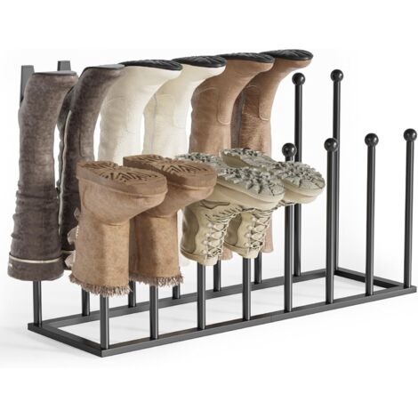 Étagère à Chaussures Sur Pied – Rangement à Chaussures en Métal Noir, Étagère à Chaussures Pour Dortoir, Placard, Entrée, Chambre, Couloir, Organisateur de Rangement Pour 8 Paires de Bottes (1/5)